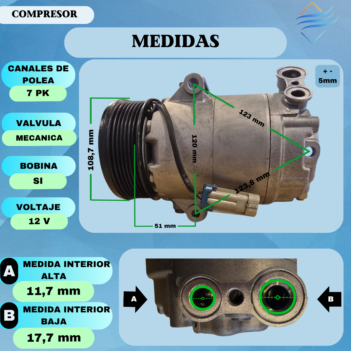 Compresor Aire Acondicionado Astra Zafira Vectra Meriva - Imagen 4