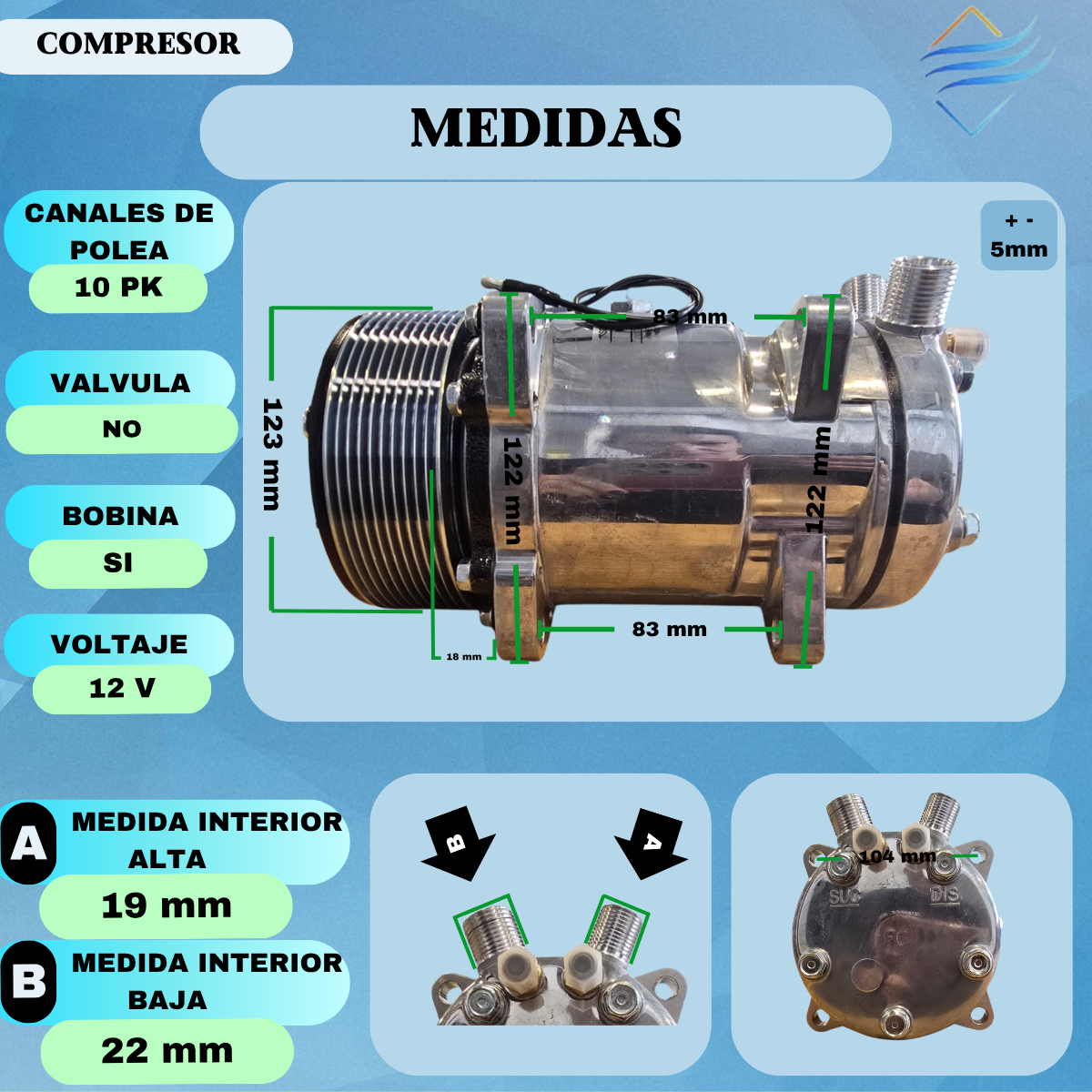 COMPRESOR 510 PV V 12V - Imagen 3
