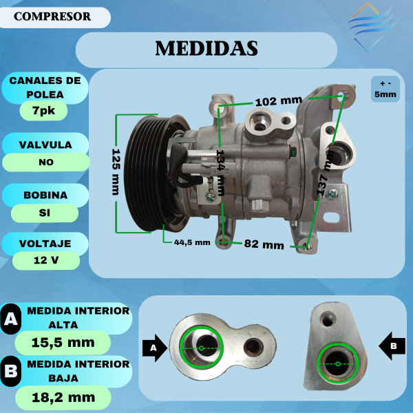 Compresor Aire Acondicionado Toyota Hilux 2016 En Adelante - Imagen 4