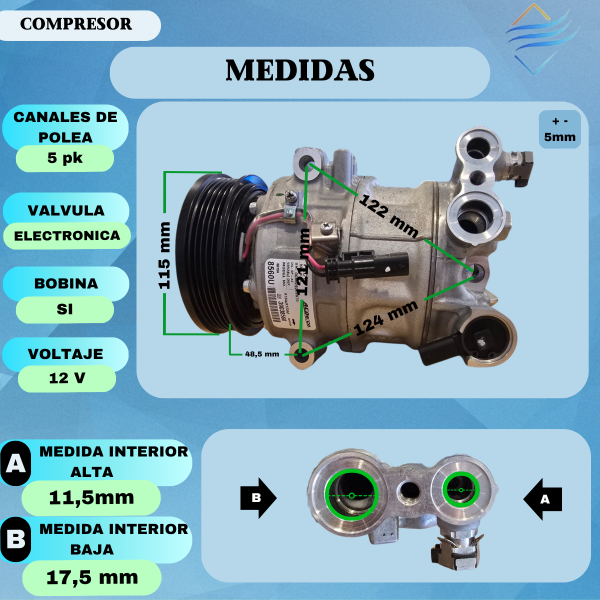 Compresor Aire Acond Chevrolet Cruze 2 1.4 Original - Imagen 4