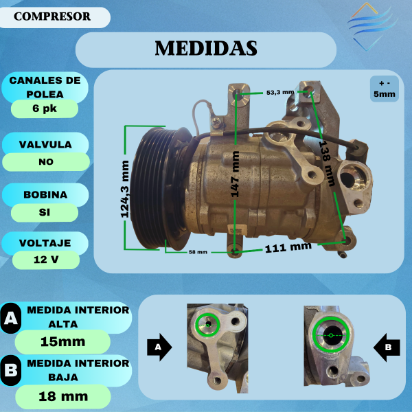 Compresor Aire Acondicionado Honda Civic 2009 A 2014 - Imagen 3