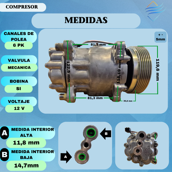 Compresor Polo Golf Passat Bora Golf Audi Tiigo - Imagen 4
