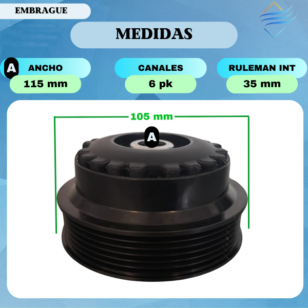 Polea Embrague Compresor Mb Sprinter Tipo Valeo - Imagen 2