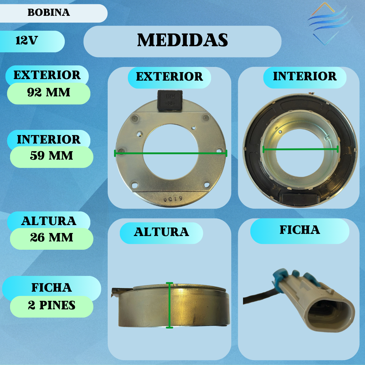 Bobina Compresor Delphi Gm Corsa Fun Agile Astra Otros Fiat - Imagen 2