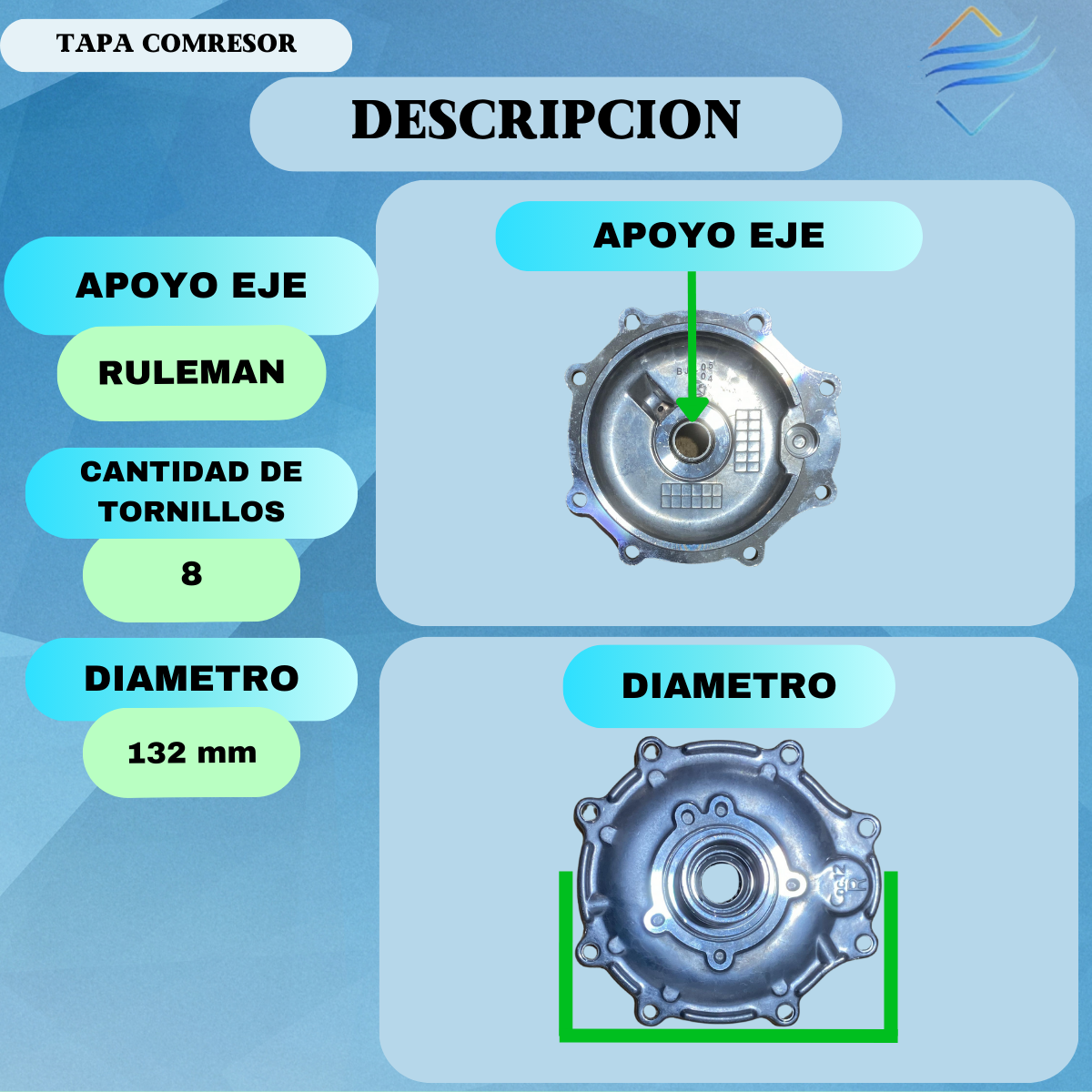 Tapa Delantera Compresor Sanden 7v16 - Imagen 3