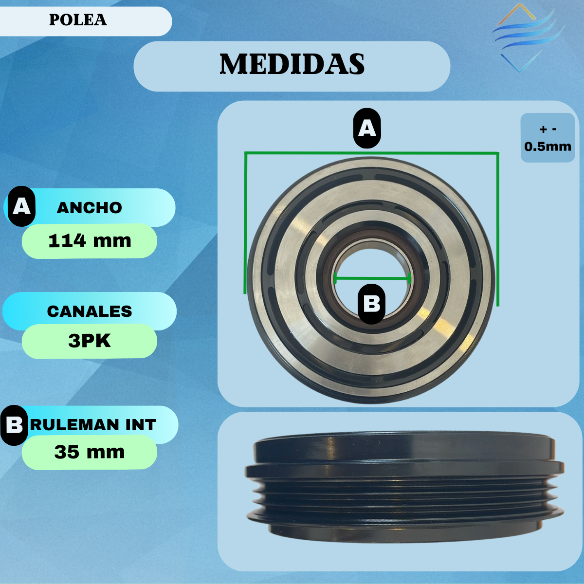 Polea Compresor Mahle Delphi Gol Suran Fox Voyage Saveiro - Imagen 2