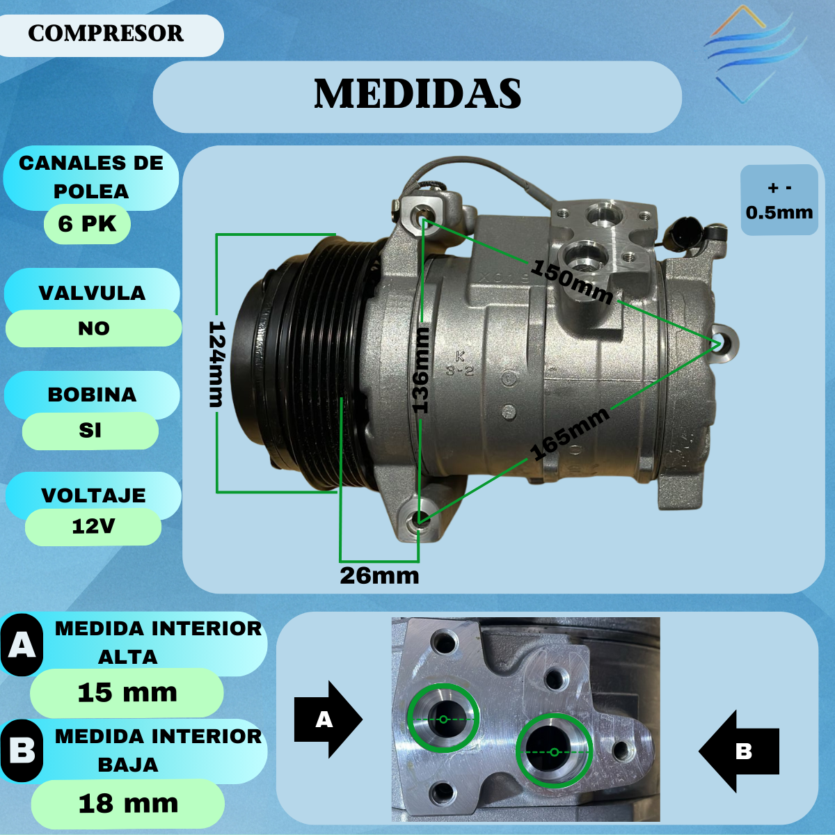Compresor Aire Ac Mb Sprinter 313 413 415 515 10s17c Denso - Imagen 3