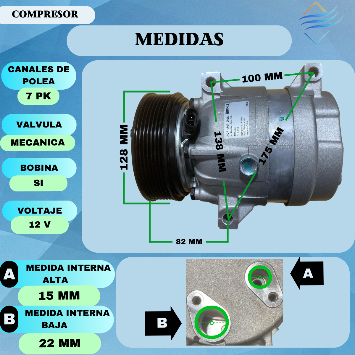 Compresor Aire Acondicionado Para Renault Master 2.5 - Imagen 3