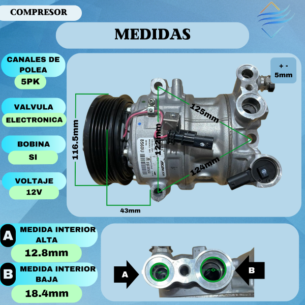 Compresor Aire Ac Chevrolet Cruze 1.8 Ltz Pxc 14 Delco - Imagen 3