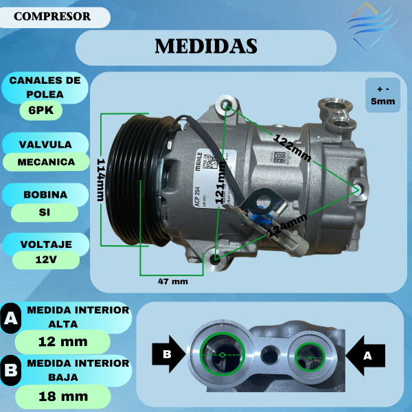 Compresor Aire Acondic Corsa Celta Fun Agile Classic Meriva - Imagen 3