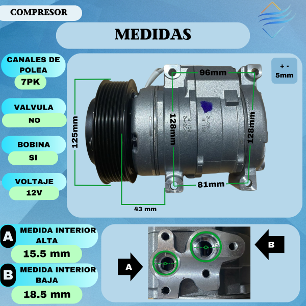 Compresor Aire Acondicionado Toyota Hilux Sw4 05 A 15  Denso - Imagen 3