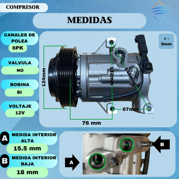 Compresor Aire Acondicionado Ford Ranger 2.5 6pk Original - Imagen 3