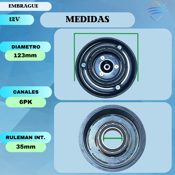 Embrague Aire Acondicionado Para Compresor Hyundai Vs16 6pk - Imagen 4