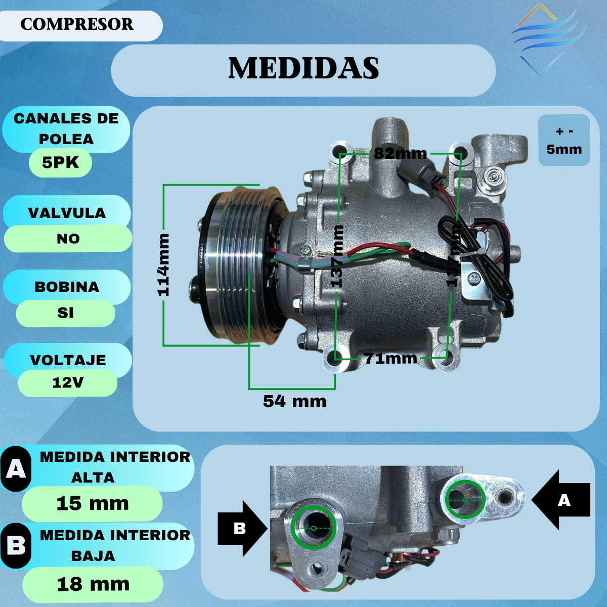 Compresor Aire Acondicionado Para Honda City - Imagen 4