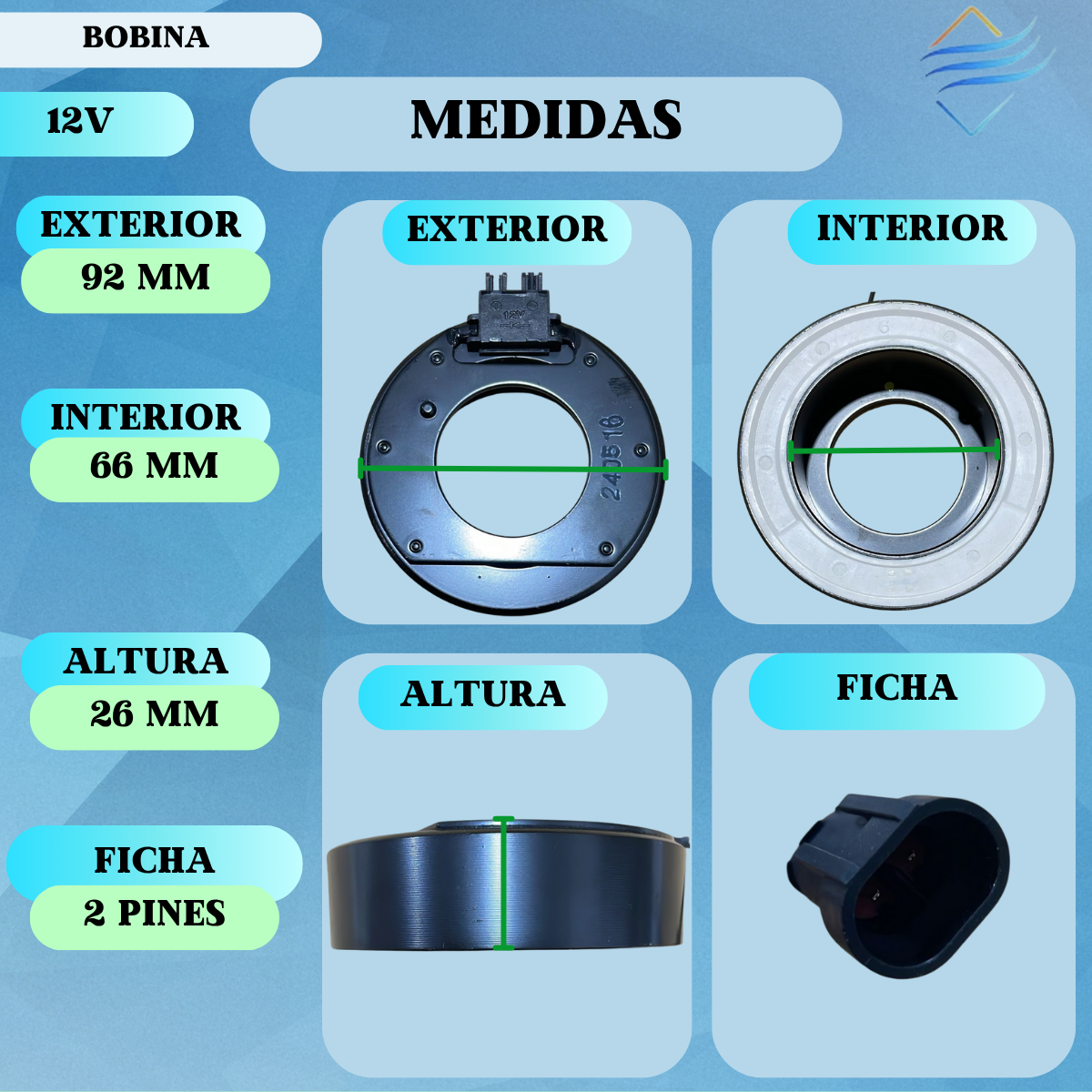 Bobina Compresor Aire Delphi Fiat Palio Siena 1.6 Original - Imagen 2