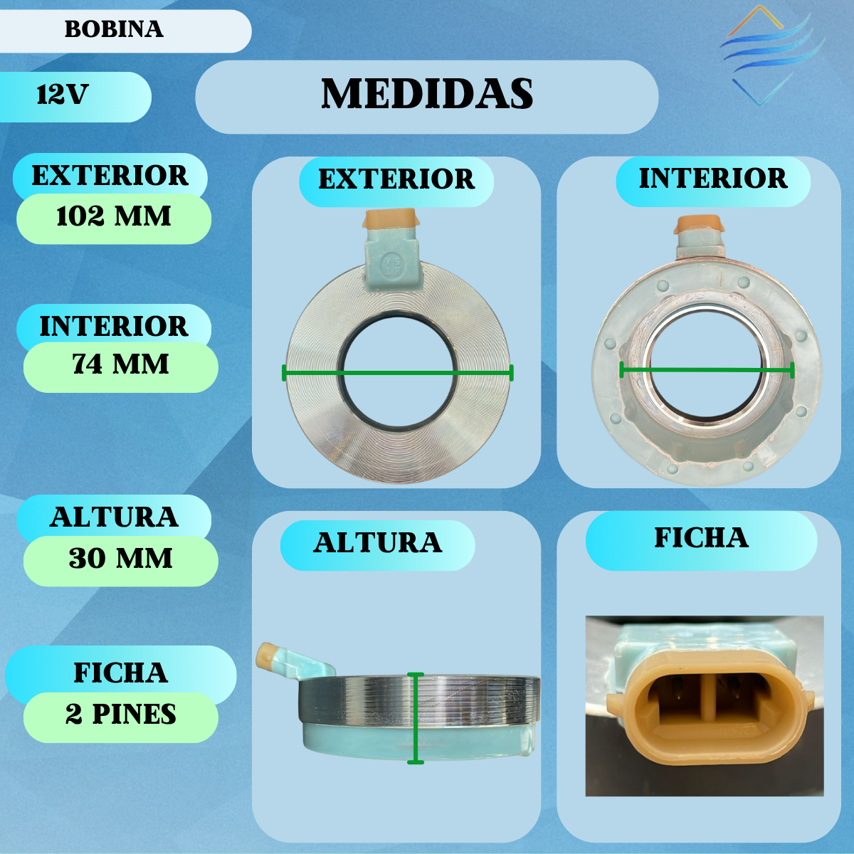 Bobina Compresor Aire Acondicionado Chevrolet Aveo 39p-ca - Imagen 2