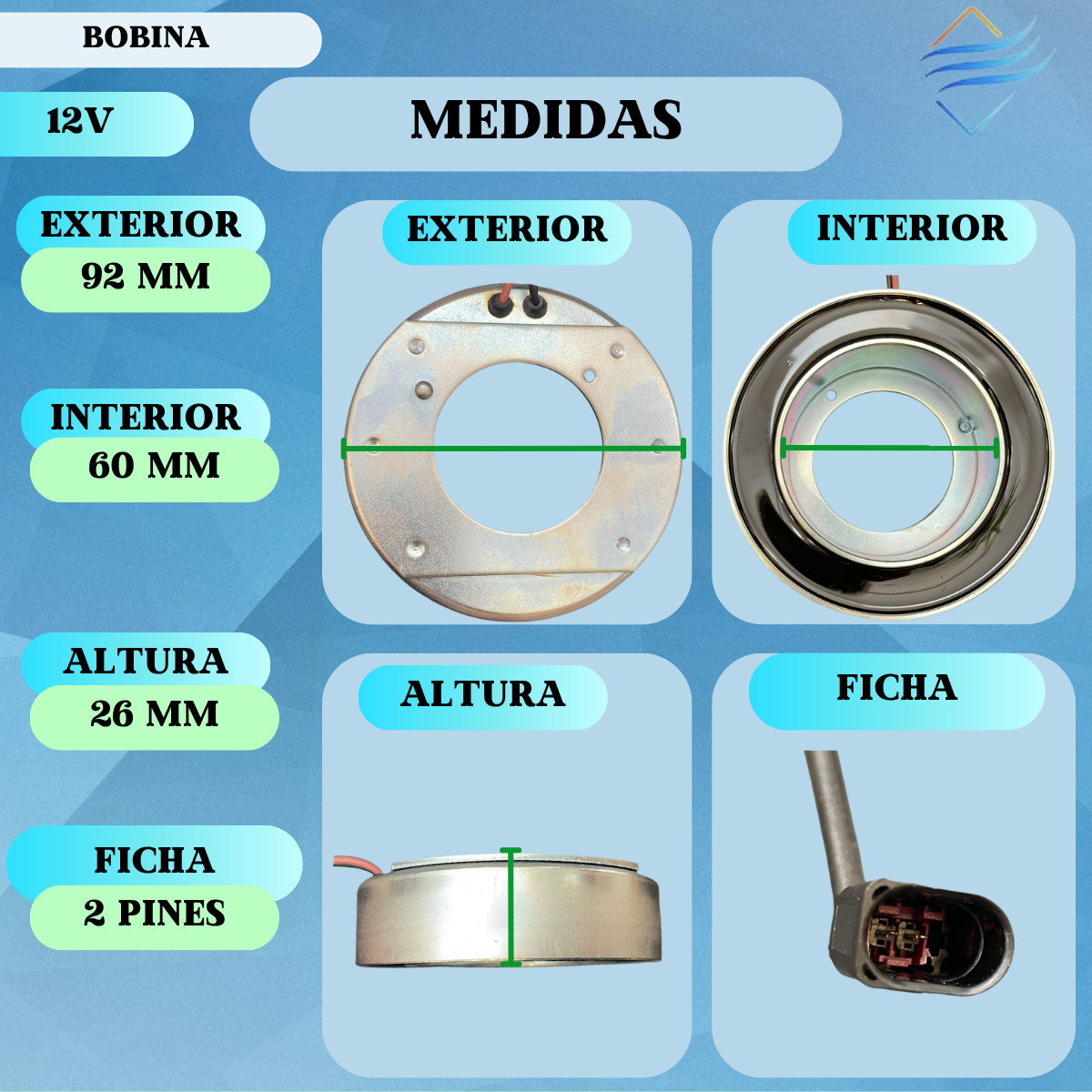 Bobina Compresor Aire Acondicionado Delphi Fox Suran Bora - Imagen 2