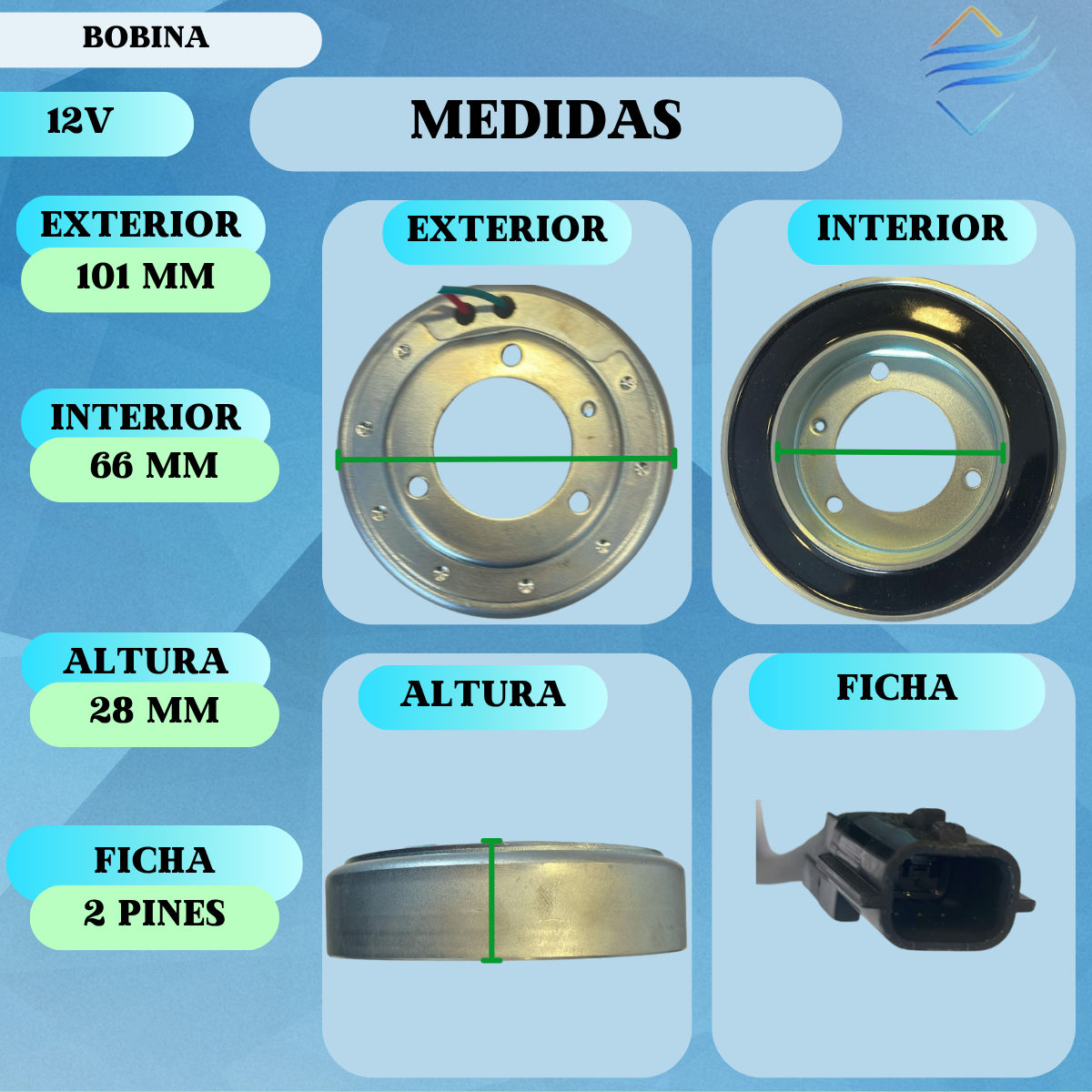 Bobina Compresor Aire Acondicionado Dks 101x66x27 - Imagen 2