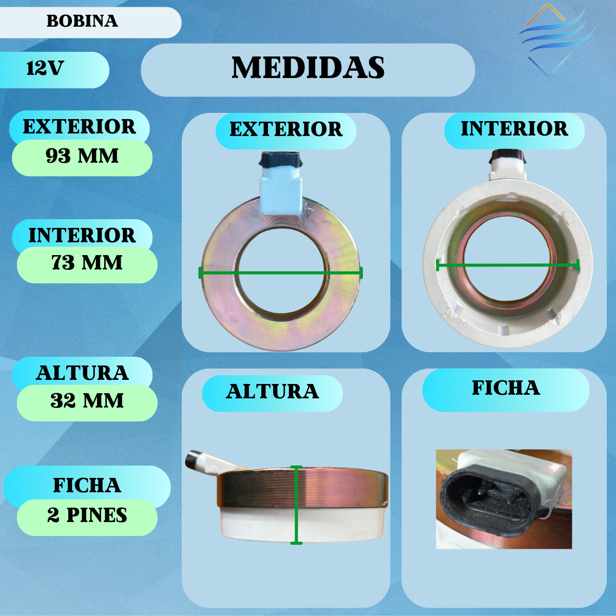 Bobina Compresor Aire Acondicionado Harrison Delphi V5 39p-aa - Imagen 2