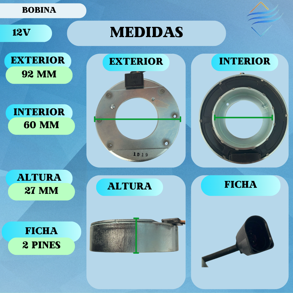 Bobina Compresor Aire Acondicionado Mahle Vw Fox - Imagen 2