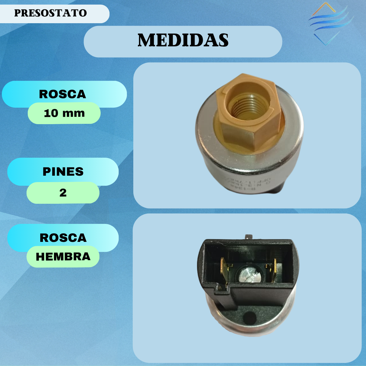 PRESOSTATO FORD F-100 R-134 2 PIN - Imagen 2