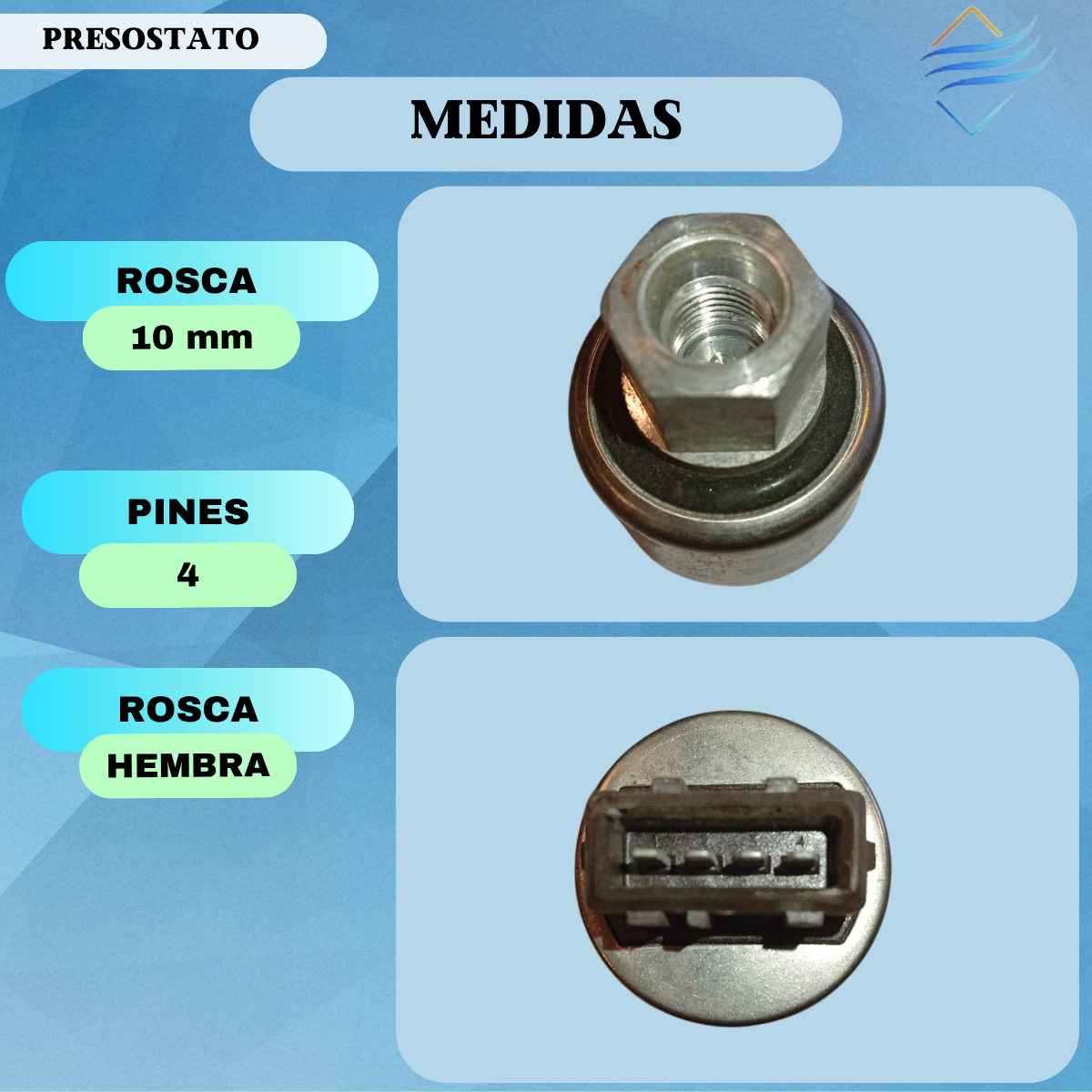 PRESOSTATO PEUGEOT 405/306/REN./CASE 4 PIN - Imagen 2