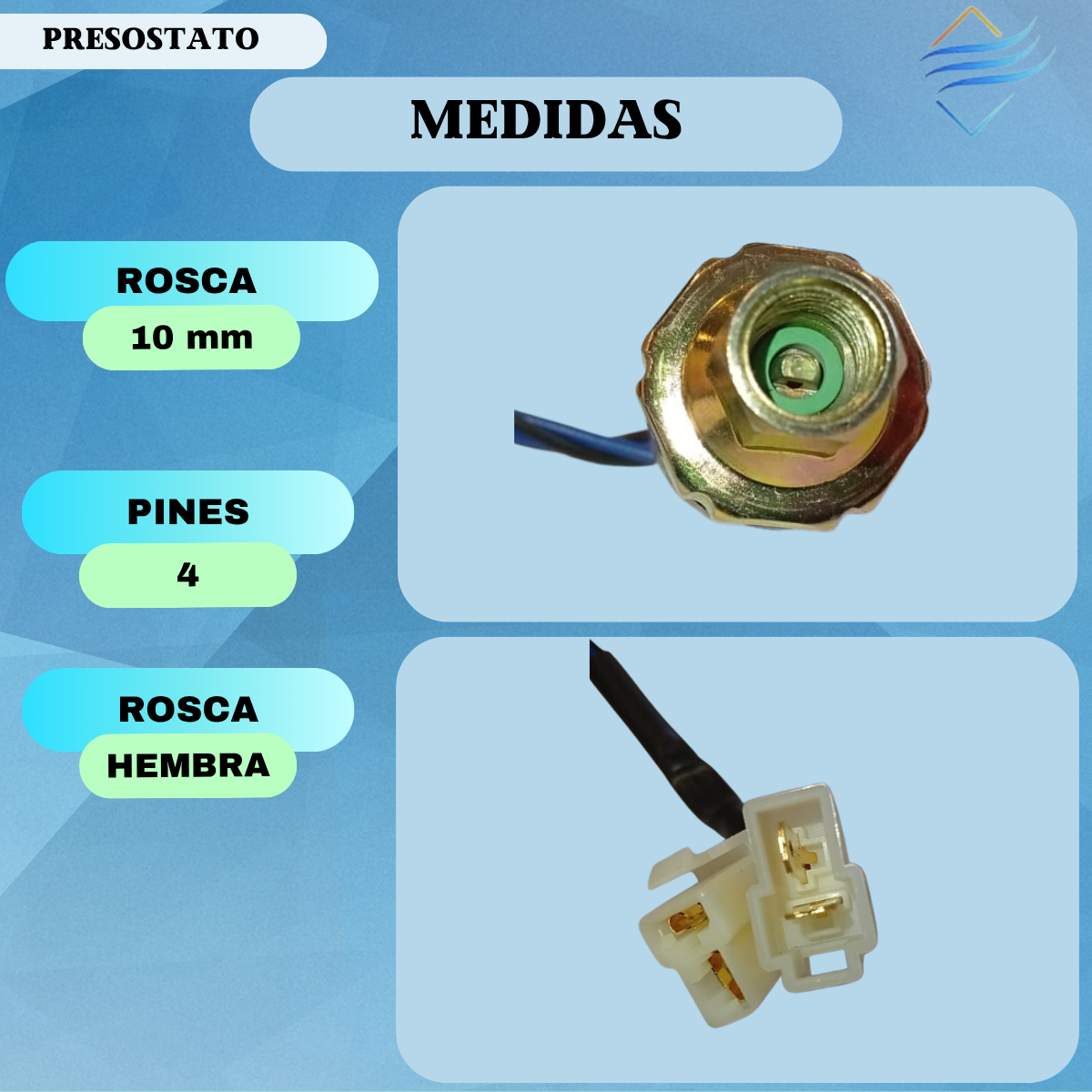 Presostato Aire Acondicionado Universal Trifuncion Hembra - Imagen 2