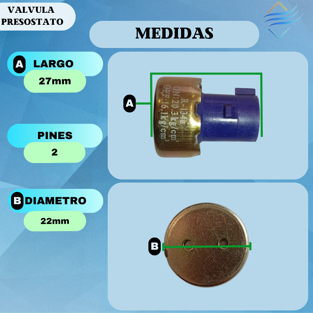 Presostato Aire Acondicionado Valvula Delphi V5 Alta - Imagen 3