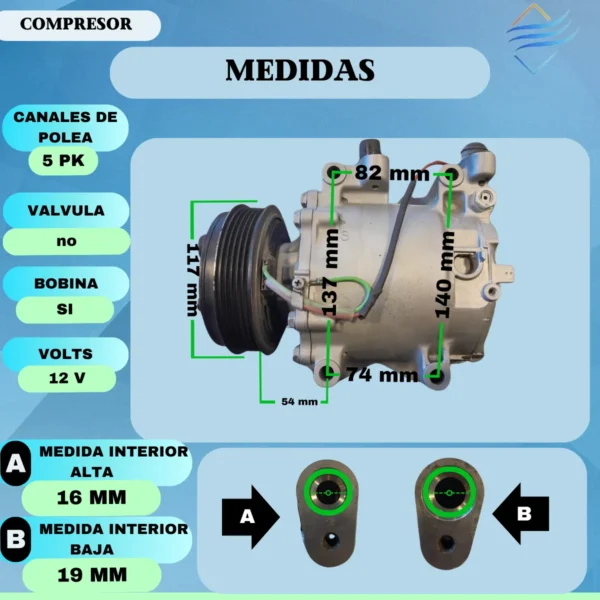 Compresor Honda Fit 2012 - Imagen 4
