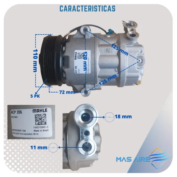 Compresor De Aire Acond  Para Chevrolet Agile Celta Classic - Imagen 4