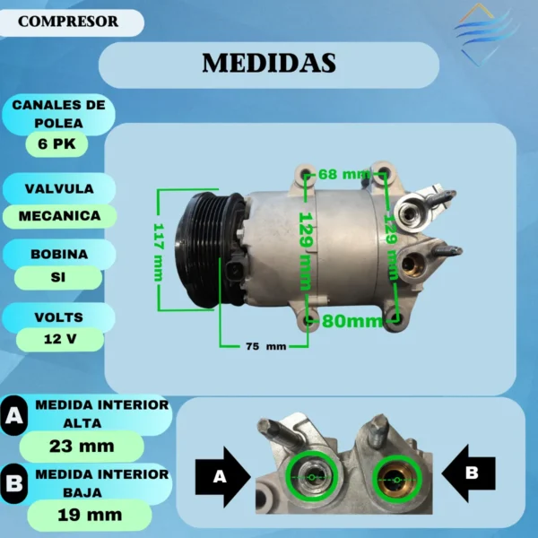 Compresor Aire Acondicionado Ford Fiesta L/n Vs16 - Imagen 4