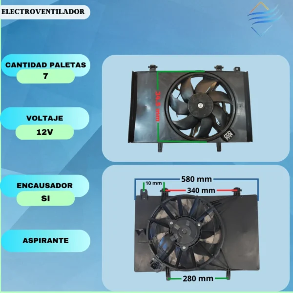Electroventilador Fiesta Kinetic 2013 2017 Motor 1.6 Brasil - Imagen 3