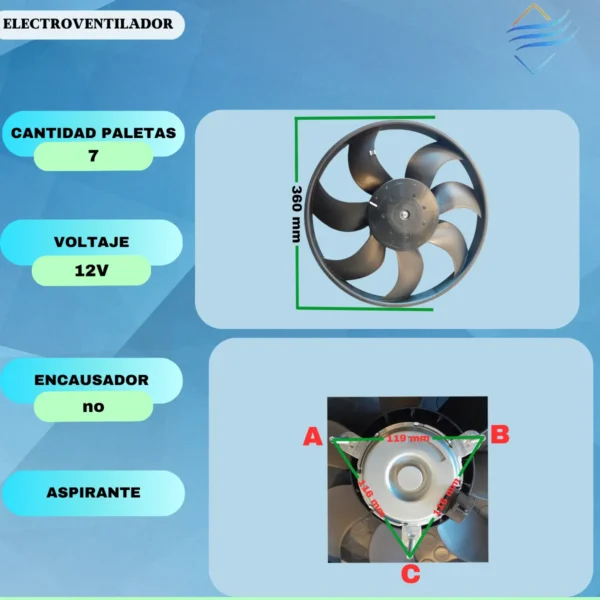 Electroventilador Meriva 03/13 Con Aire Motor 1.8 Aspirante - Imagen 4
