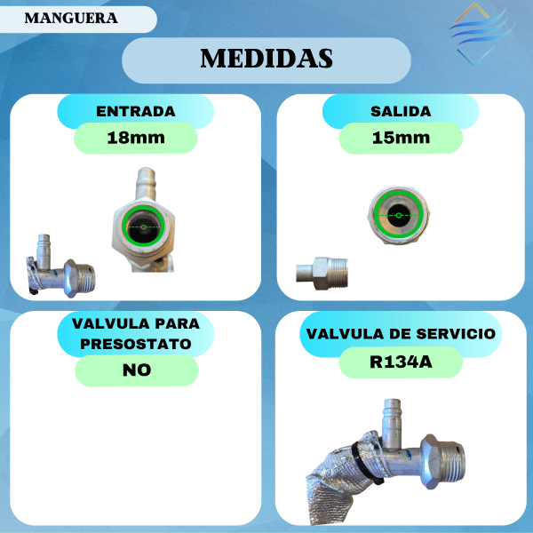 Caño Aire Acondicionado Corsa Clasic Compresor A Condensador - Imagen 3