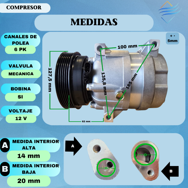 Compresor Aire Acondicionado Renault Megane Fase 2 Delphi V5 - Imagen 4