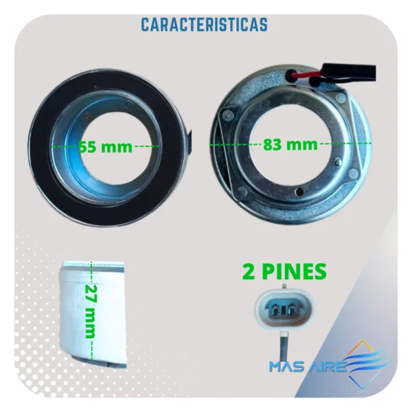 Bobina Compresor Aire Acondicionado Spin Onix Prisma - Imagen 4