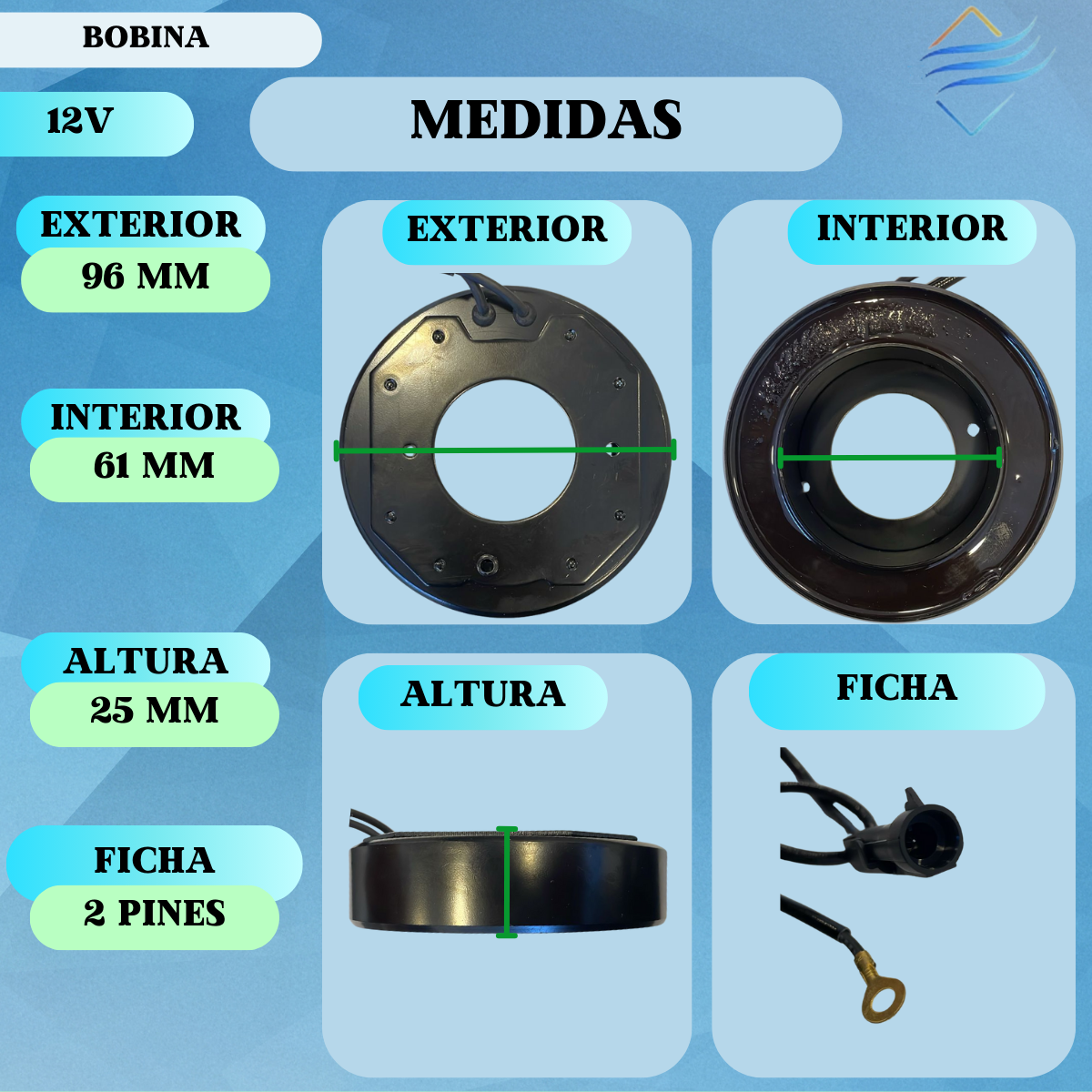 Bobina Compresor Aire Acondicionado Spin Onix Prisma - Imagen 2