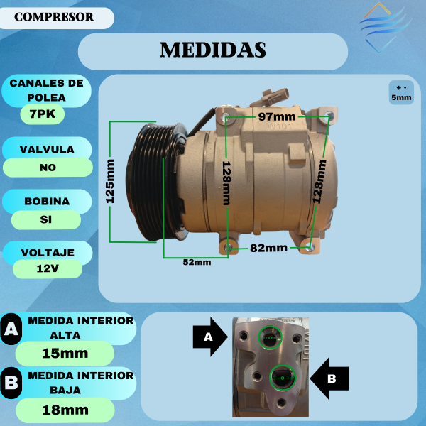 COMPRESOR TOYOTA HILUX SW4 2005 A 2015 10S15C - Imagen 5