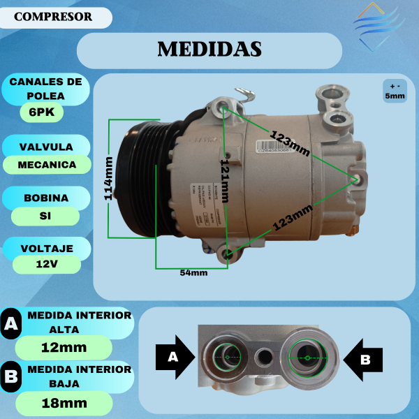COMPRESOR CORSA MERIVA AGILE 6PK - Imagen 4