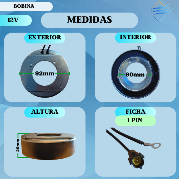 BOBINA Delphi CVC 12v 92x60x26 mm - Imagen 3