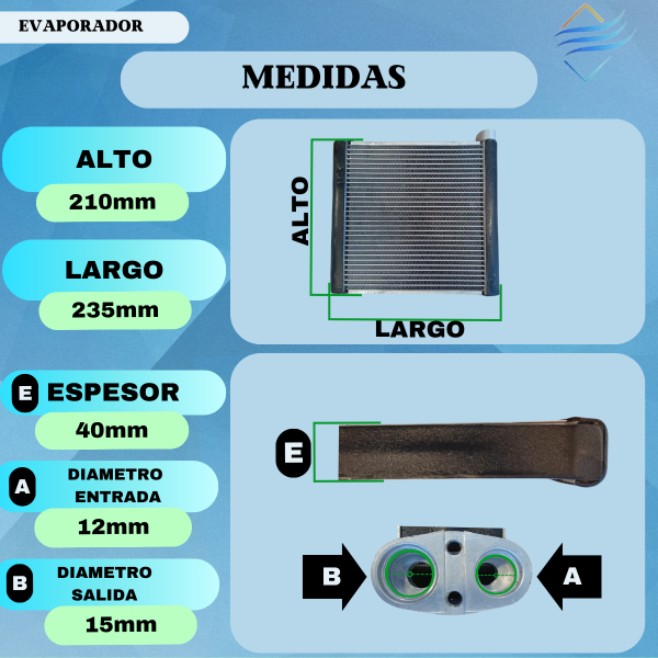 EVAPORADOR NISSAN TIIDA 205x220x35 - Imagen 3