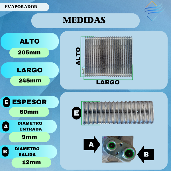 EVAPORADOR PEUG 206 207 307 XSARA 240x205x60 - Imagen 3