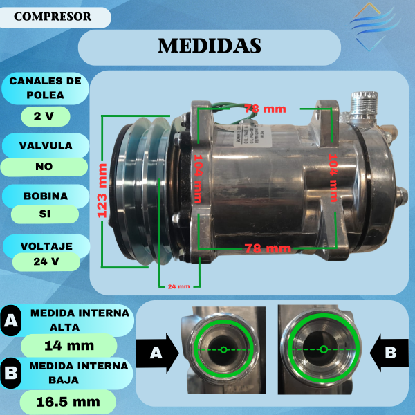 COMPRESOR 510 2A V 24V - Imagen 4