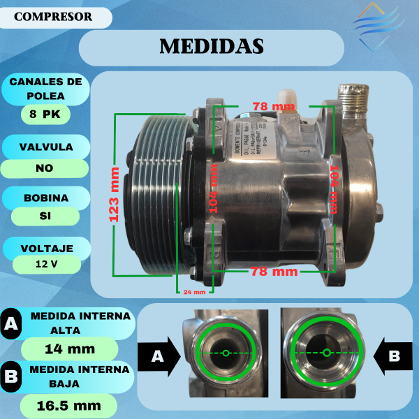 COMPRESOR 505 8PK 12V - Imagen 4