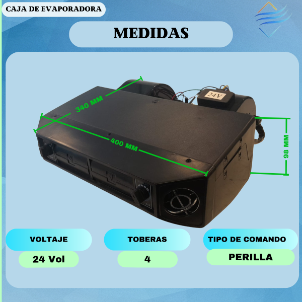CAJA EVAPORADORA UNIVERSAL C/C 24V 400x370 mm - Imagen 4