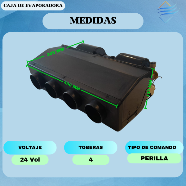 CAJA EVAPORADORA UNIVERSL 4 BOCAS 24V - Imagen 4