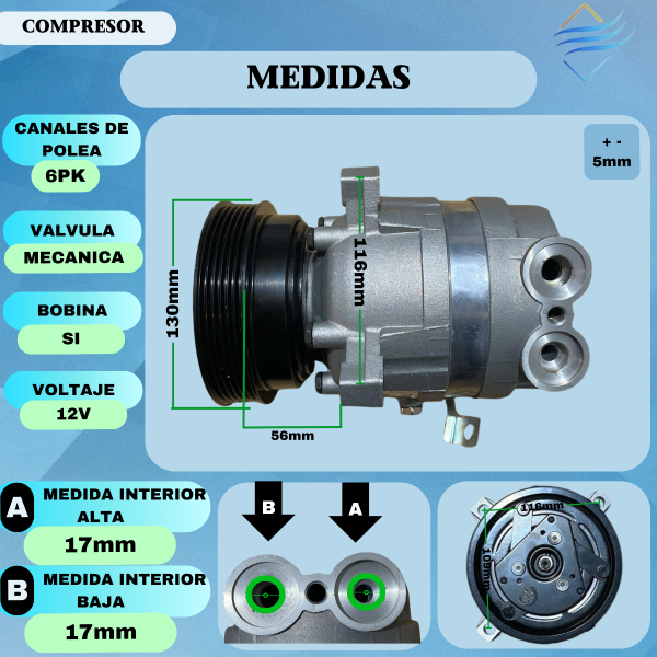 COMPRESOR CHEVROLET CORSA V5 - Imagen 3