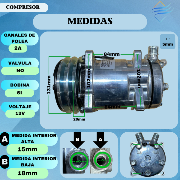COMPRESOR 510 2A V 12V - Imagen 3