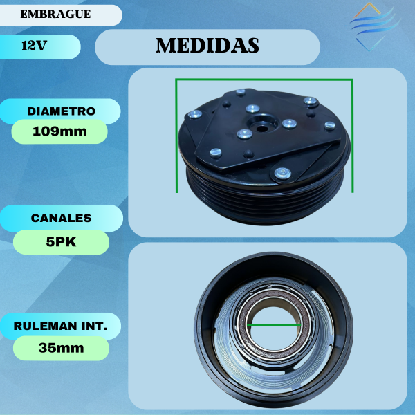 EMBRAGUE Delphi CVC 5PK 12v Estriado AGILE CLASSIC - Imagen 4