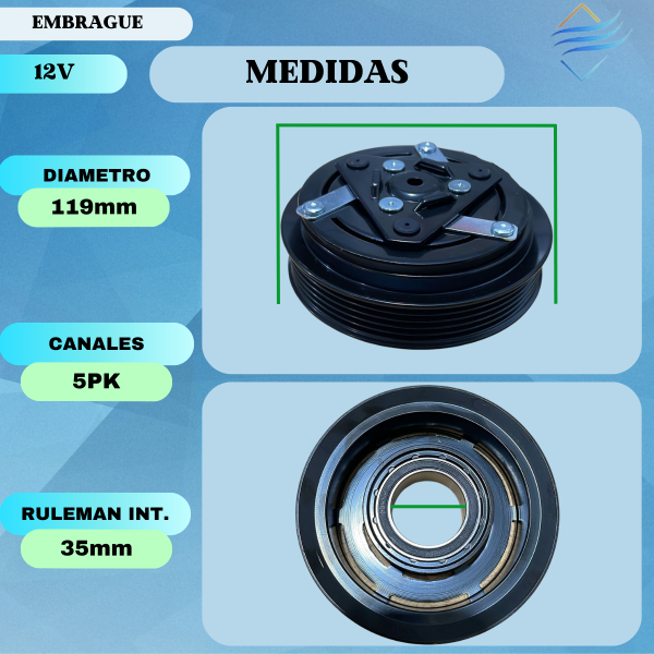 EMBRAGUE Delphi CVC 5PK 12v Estriado - Imagen 4